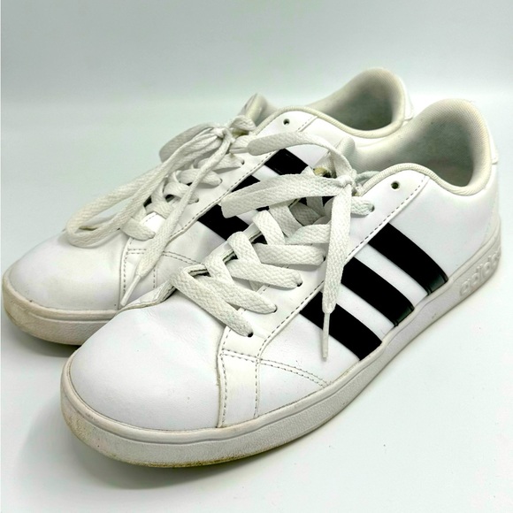 Adidas Neo Cloudfoam Classic white with black stripe sneakers women’s 9 - Picture 3 of 11